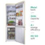 Refurbished electriQ 244 Litre Freestanding Fridge Freezer Retro 60/40 Split 55cm Wide - Cream