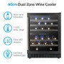 electriQ 60cm Dual Zone Wine Cooler - Black