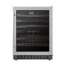 electriQ 45 Bottle Capactity Dual Zone Freestanding Under Counter Wine Cooler - Stainless Steel