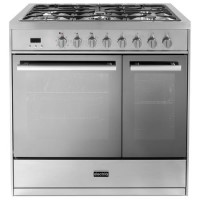 Refurbished electriQ EQ90RANGEMDDF 90cm Dual Fuel Range Cooker Mirror Finish Stainless Steel