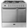 Refurbished electriQ EQ90RANGEMDDF 90cm Dual Fuel Range Cooker Mirror Finish Stainless Steel