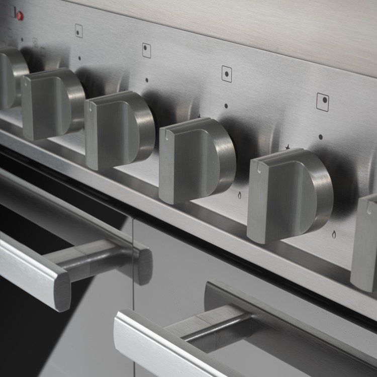 Refurbished electriQ EQ90RANGEMDDF 90cm Dual Fuel Range Cooker Mirror Finish Stainless Steel