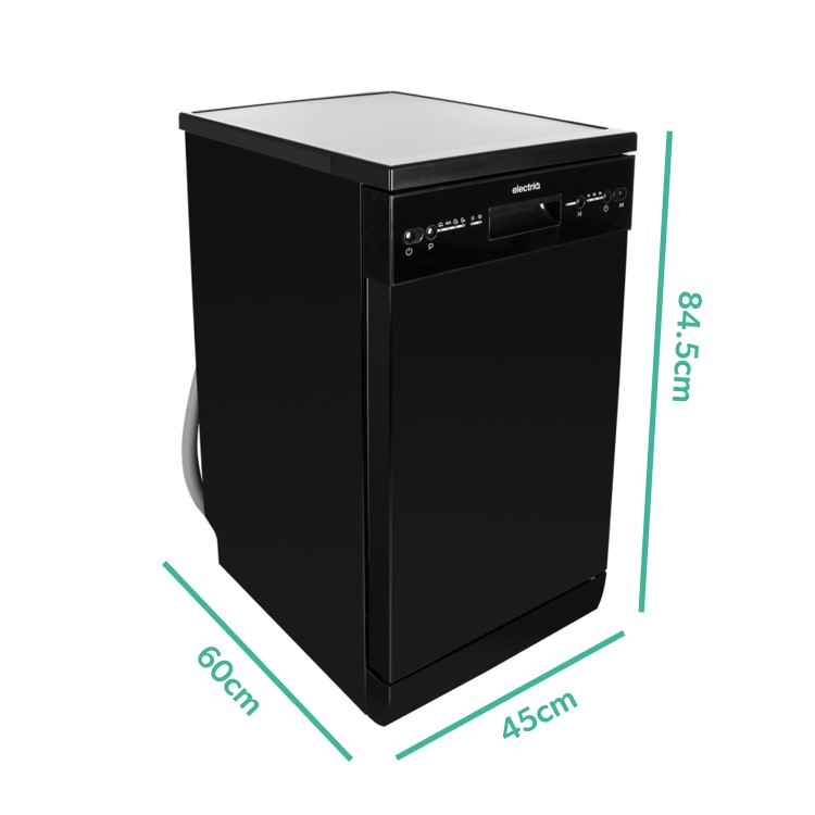 Refurbished electriQ EQDW45BLACK 10 Place Freestanding Dishwasher Black