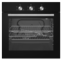 Refurbished electriQ EQBIOGASBLACK 60cm Single Built In Gas Oven with Electric Grill Black