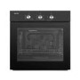 Refurbished electriQ EQBIOGASBLACK 60cm Single Built In Gas Oven with Electric Grill Black