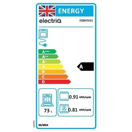 Refurbished electriQ EQBIOLG1DARKINOX 60cm Single Built In Fan Assisted Electric Oven Black