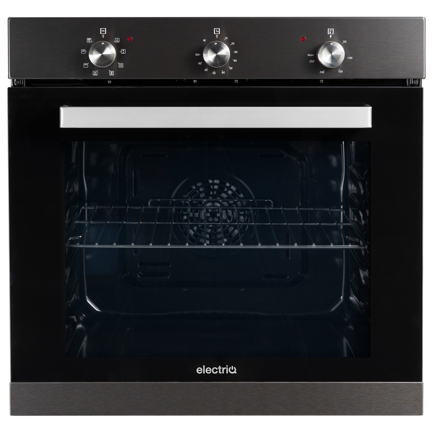 electriQ Plug In Fan Assisted Electric Single Oven Dark Grey Steel