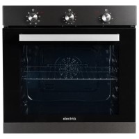 Refurbished electriQ EQBIOLG1DARKINOX 60cm Single Built In Fan Assisted Electric Oven Black