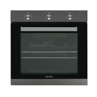 Refurbished electriQ EQBIOLG1DARKINOX 60cm Single Built In Electric Oven Dark Grey Stainless Steel