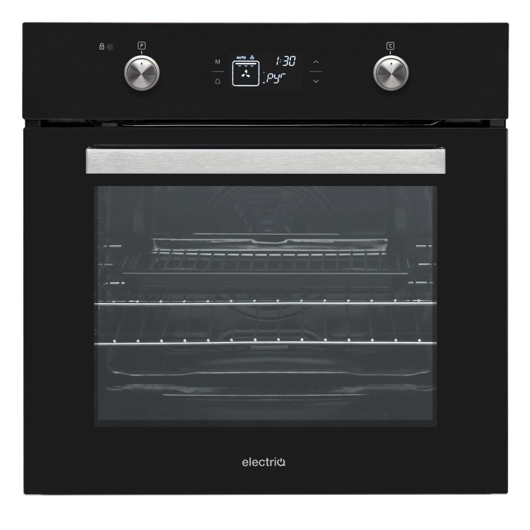 Refurbished electriQ EQBIOPYROV 60cm Single Built In Electric Oven Black