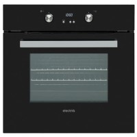 GRADE A3 - electriQ 68L Pyrolytic Self Cleaning Electric Single Oven in Black - Supplied with a plug 