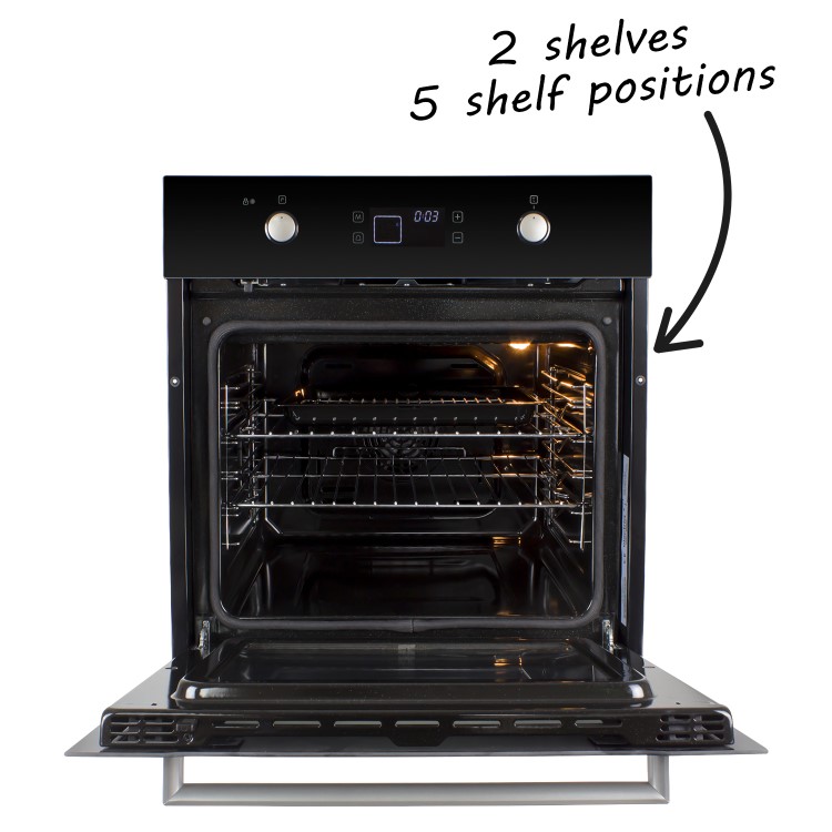 Refurbished electriQ EQBIOPYROV 60cm Single Built In Electric Oven Black