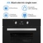 GRADE A3 - electriQ 68L Pyrolytic Self Cleaning Electric Single Oven in Black - Supplied with a plug 