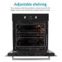 GRADE A3 - electriQ 68L Pyrolytic Self Cleaning Electric Single Oven in Black - Supplied with a plug 