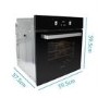 GRADE A3 - electriQ 68L Pyrolytic Self Cleaning Electric Single Oven in Black - Supplied with a plug 