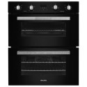 A2/EQBUDOBLK Refurbished electriQ EQBUDOBLK 60cm Double Built Under Electric Oven Black