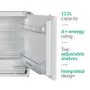 Refurbished electriQ 133 Litre Integrated Under Counter Fridge  60cm Wide - White