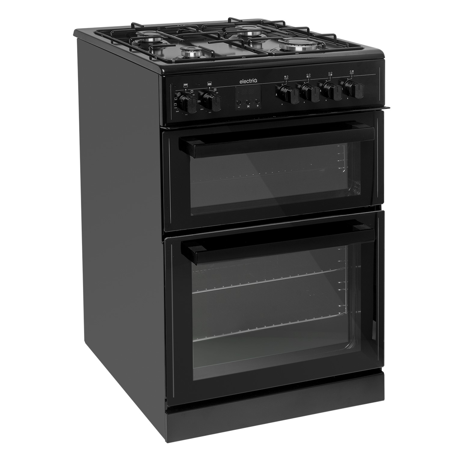 electriQ 60cm Dual Fuel Cooker Black electriQ