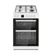 Refurbished electriQ EQDFC360WH 60cm Dual Fuel Cooker with Double Oven White