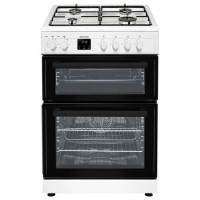 Refurbished electriQ EQDFC360WH 60cm Dual Fuel Cooker with Double Oven White