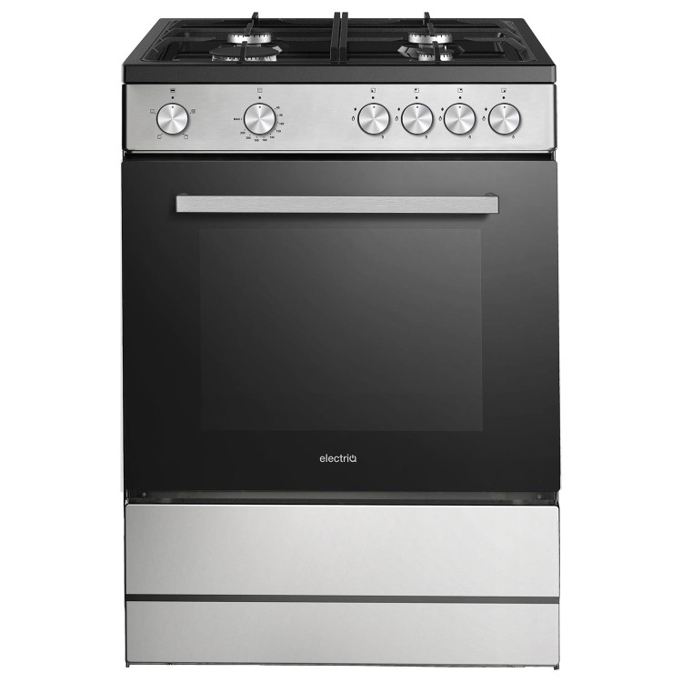 GRADE A3 - electriQ 60cm Dual Fuel Cooker - Stainless Steel
