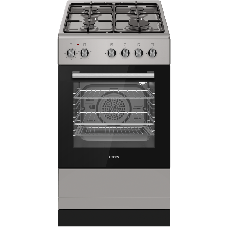 electriQ 50cm Dual Fuel Cooker - Silver