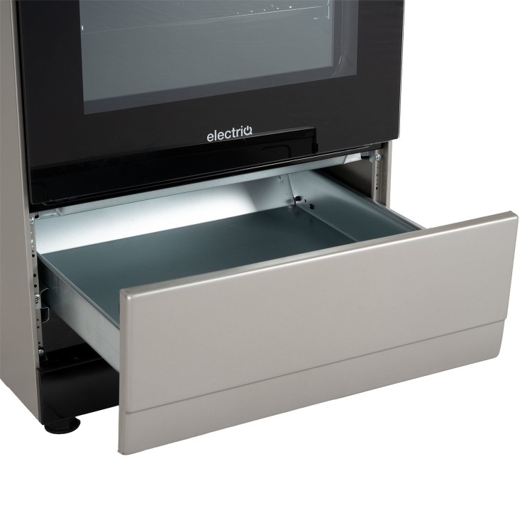 electriQ 50cm Dual Fuel Cooker - Silver