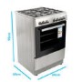GRADE A2 - electriQ 60cm Single Oven Dual Fuel Cooker - Stainless Steel