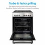 GRADE A2 - electriQ 60cm Single Oven Dual Fuel Cooker - Stainless Steel