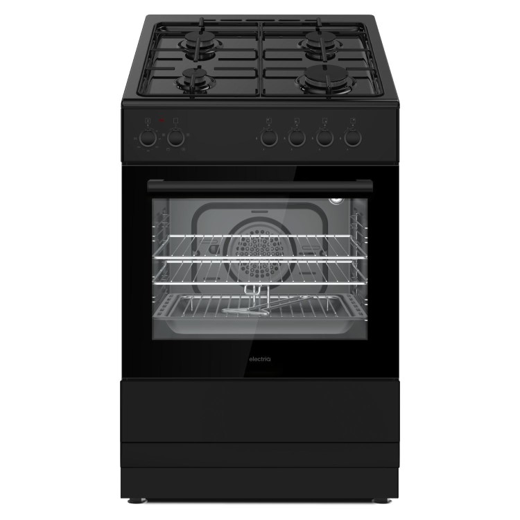 electriQ 60cm Dual Fuel Cooker - Black