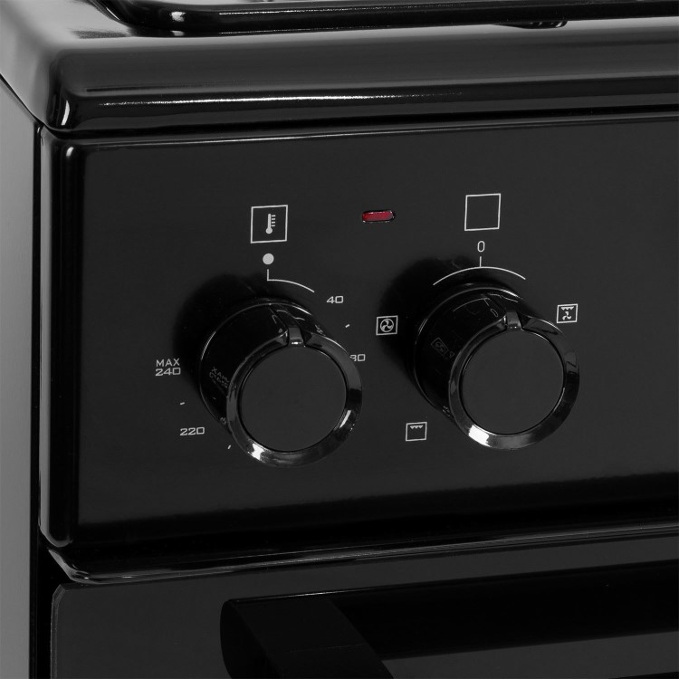 electriQ 60cm Dual Fuel Cooker - Black