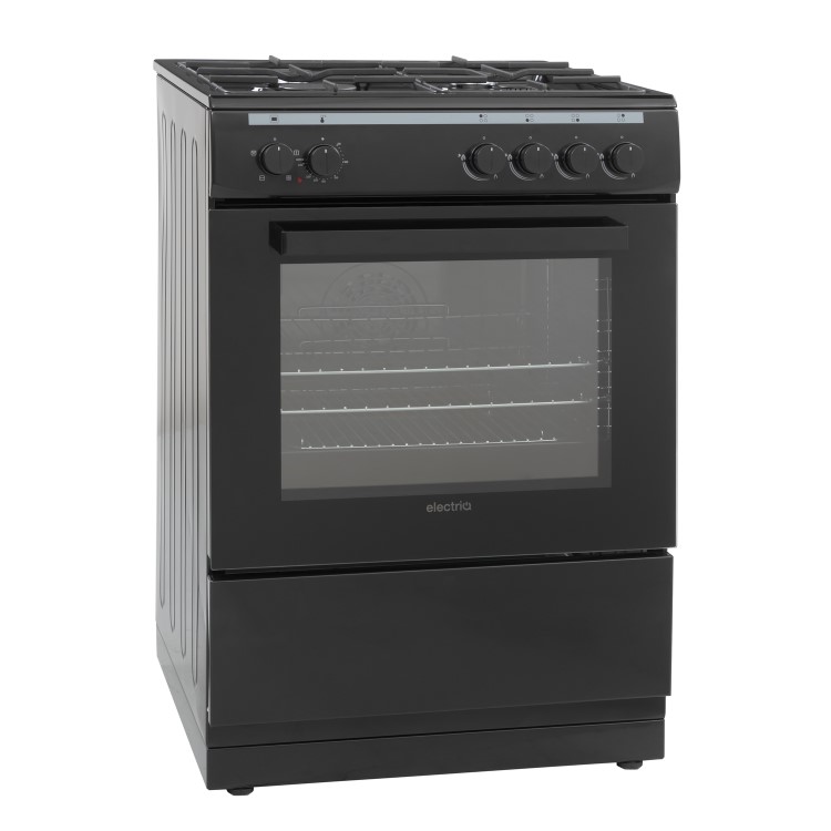 electriQ 60cm Dual Fuel Cooker - Black
