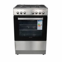 GRADE A2 - electriQ 60cm Single Oven Dual Fuel Cooker - Stainless Steel