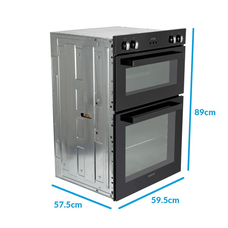 Refurbished electriQ EQDO1BLACK 60cm Double Built In Electric Oven