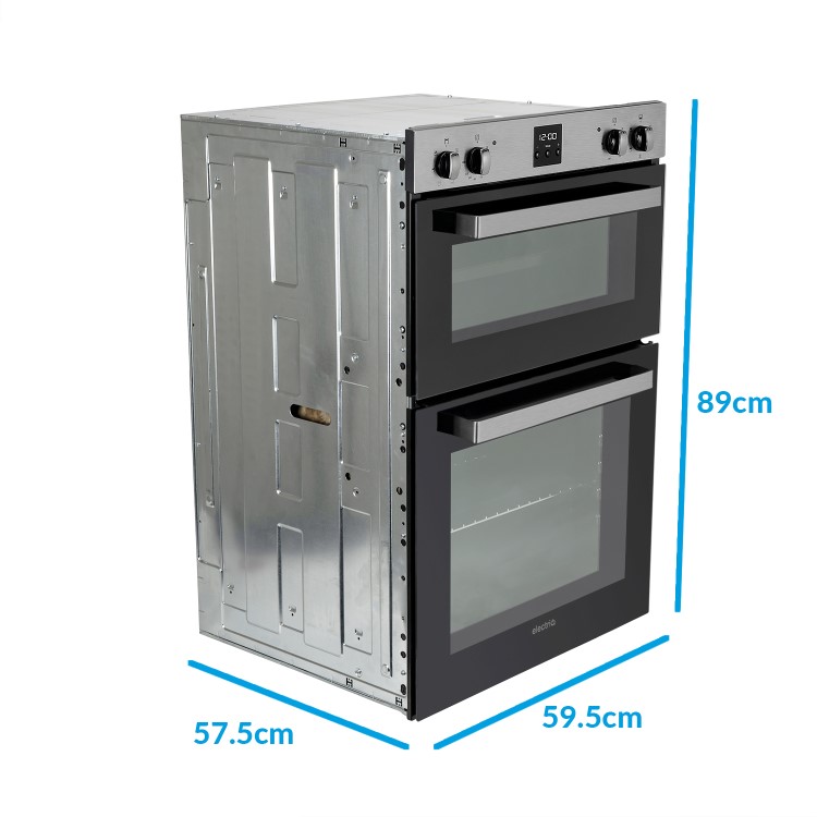 GRADE A3 - electriQ Electric Built In Double Oven - Stainless Steel
