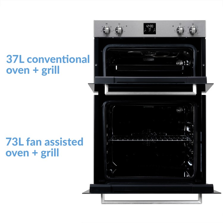 GRADE A3 - electriQ Electric Built In Double Oven - Stainless Steel