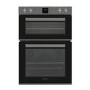 electriQ Built In Electric Double Oven - Dark Grey Steel