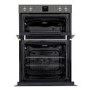 electriQ Built In Electric Double Oven - Dark Grey Steel