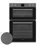 electriQ Built In Electric Double Oven - Dark Grey Steel