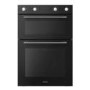 GRADE A2 - electriQ Built-In Electric Double Oven - Black