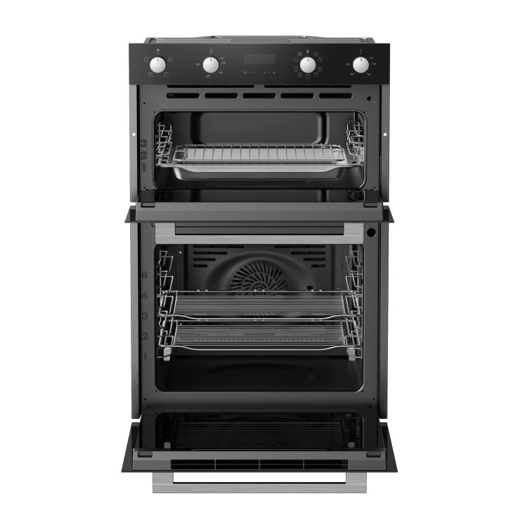 GRADE A2 - electriQ Built-In Electric Double Oven - Black