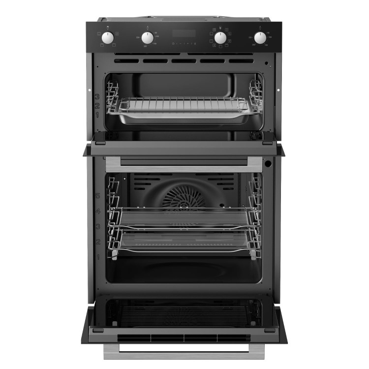 GRADE A2 - electriQ Built-In Electric Double Oven - Black