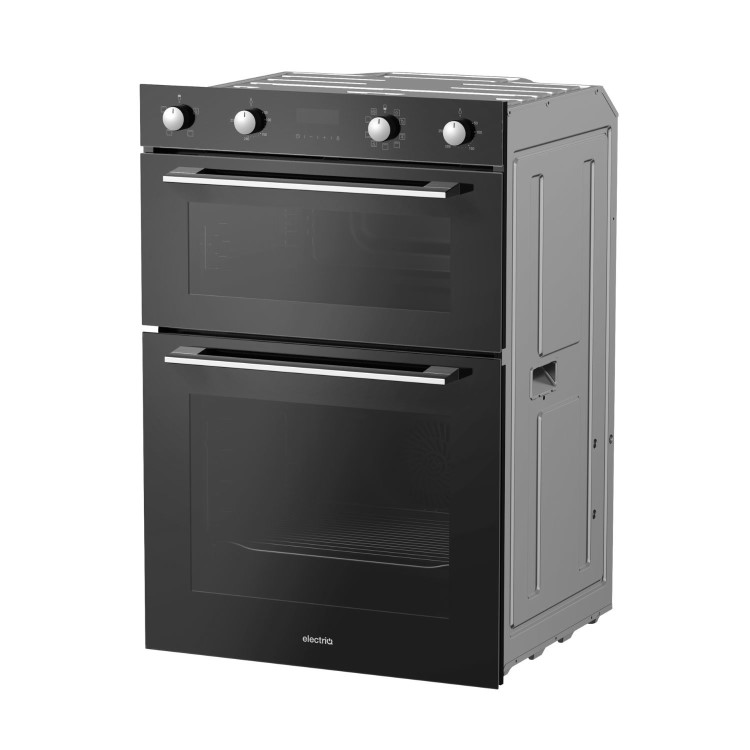 GRADE A2 - electriQ Built-In Electric Double Oven - Black