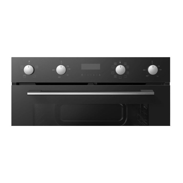 GRADE A2 - electriQ Built-In Electric Double Oven - Black