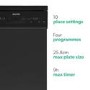 Refurbished electriQ EQDW45BLACK 10 Place Freestanding Slimline Dishwasher Black