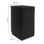 Refurbished electriQ EQDW45BLACK 10 Place Freestanding Slimline Dishwasher Black