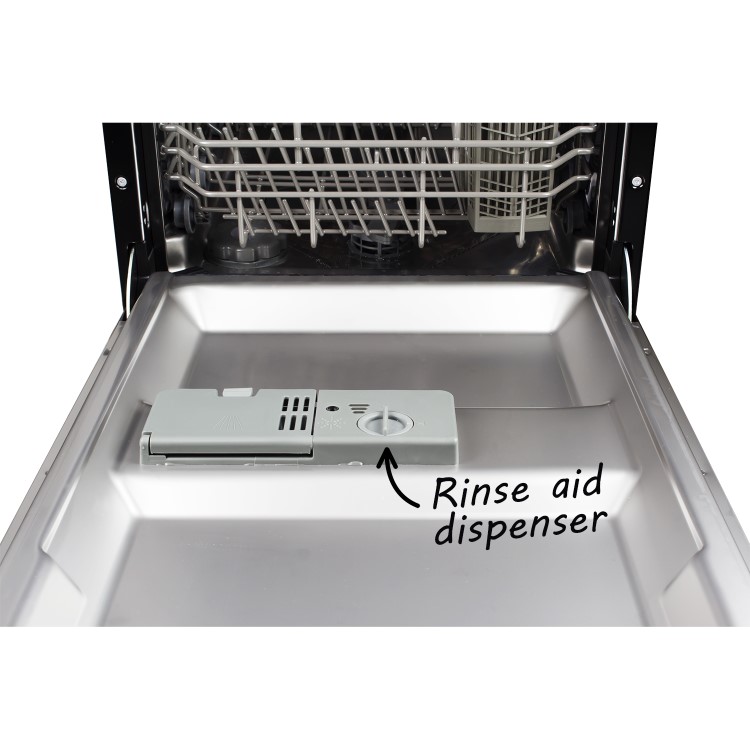GRADE A2 - electriQ Slimline Freestanding Dishwasher - Black