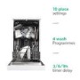 Refurbished electriQ EQDW45WH Slimline 10 Place Freestanding Dishwasher White