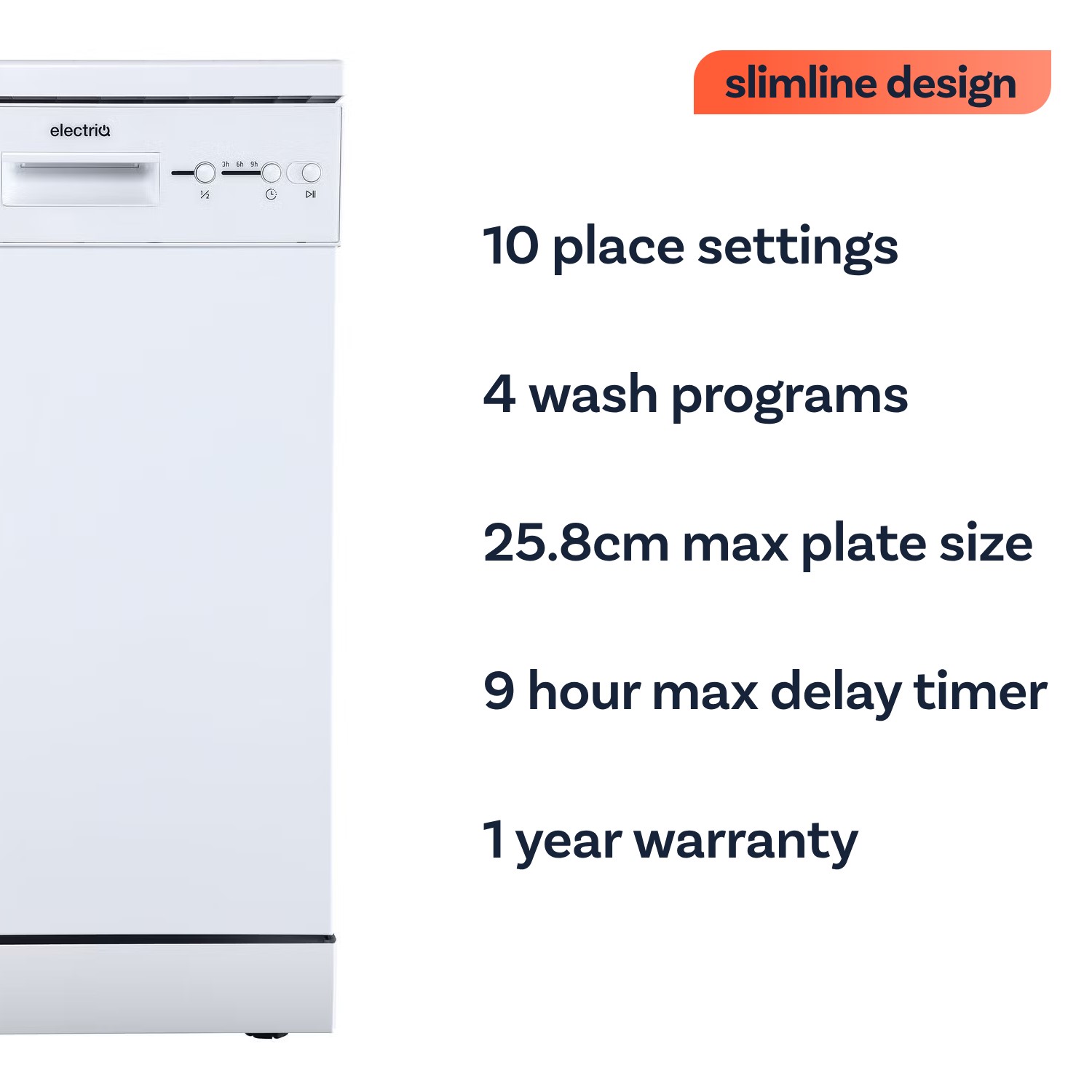 electriq slimline dishwasher