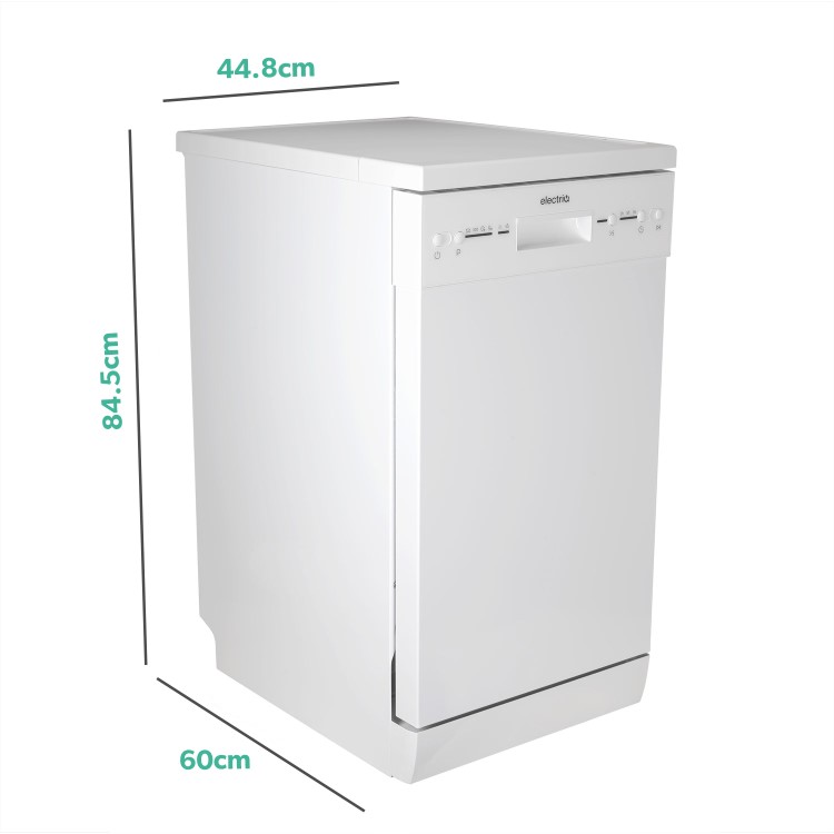 Refurbished electriQ EQDW45WH Slimline 10 Place Freestanding Dishwasher White